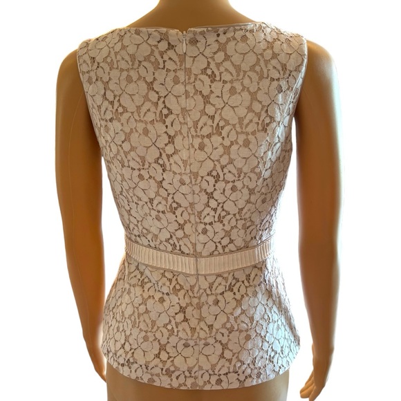 White House Black Market Cream & Beige Lace Top Size 0 - Picture 4 of 4